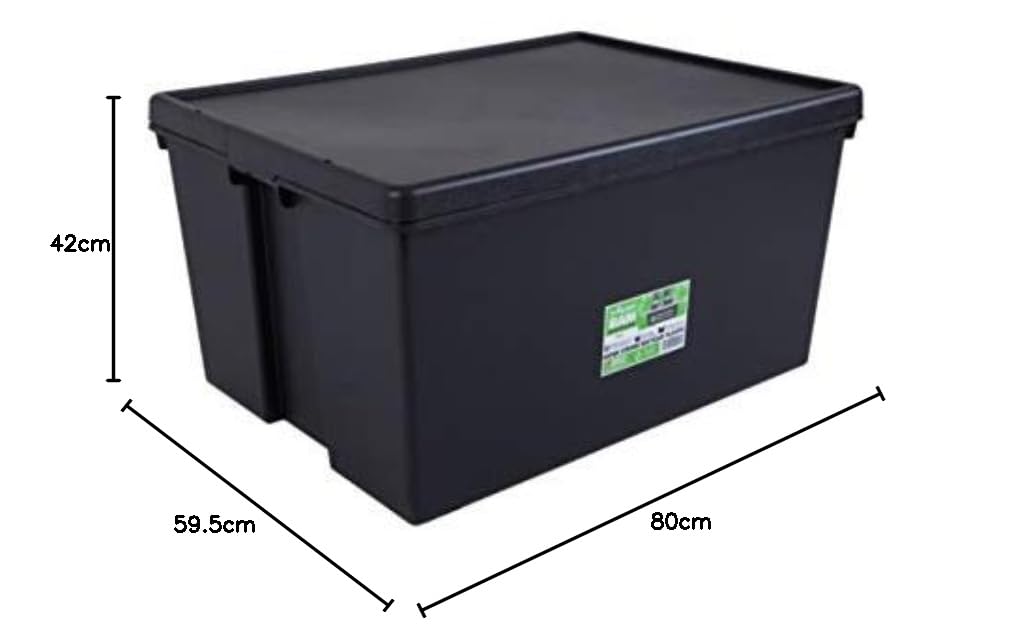 Wham Bam Heavy Duty Recycling Box - 150 Liter mit Deckel - 80 x 59,5 x 42 cm - schwarz