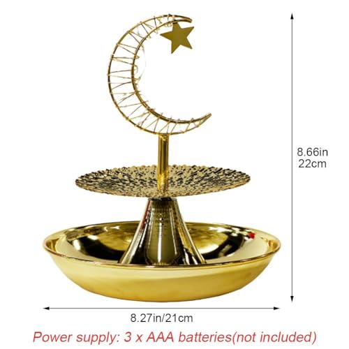 Serviteur à dessert en métal à double plateau pour art de la table raffiné