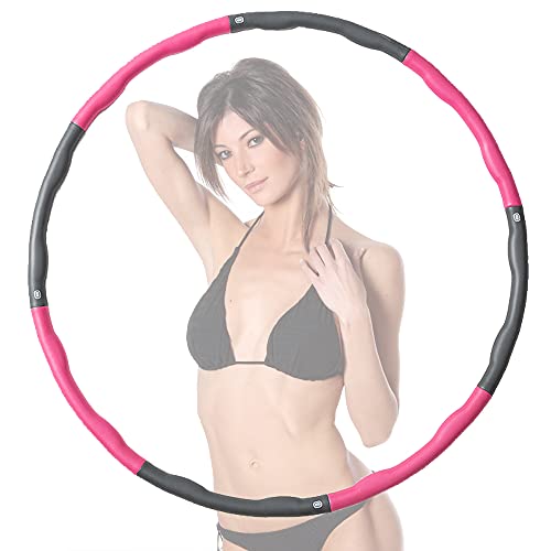 joofang 8-częściowy hula hop, obręcz fitness dla dorosłych, do treningu brzucha, waga 95 cm, hula hop, 1 kg, do fitnessu, dla dorosłych, dzieci, łatwe składanie, zdejmowanie, hula hops, hula hop