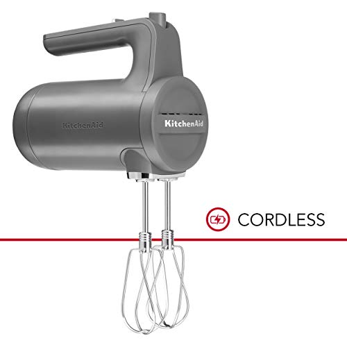 KitchenAid KHMB732DG Cordless Hand Mixer, 7 Speed, Matte Charcoal Grey