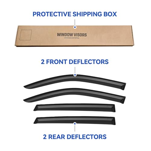 Image of Window Visors Rain Guards for 2005-2009 Hyundai Tucson, Out-Channel Window Vent Wind Deflectors Visors Shades for 05-09 Tucson