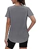 Womens Workout Tops Short Sleeve Shirts with Sun Protection Trendy Spring Summer Outfits S-3XL #4