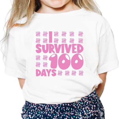I Survived 100 Days Of School Shirt for Kids, Happy 100th Day Of School T-shirt for Boys, Girls, Cute Toddler 100 Days Of School Toddler Shirt.