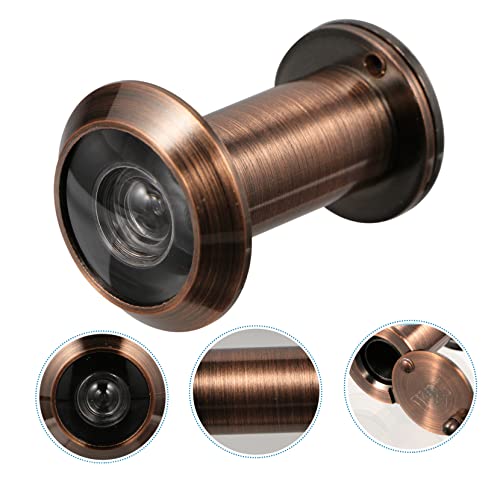Lifkome Anti- Door Peephole Security Doors For Front Door Brass Door Viewer Door Viewer Cover Anti- Door Viewer Copper Viewer Door Hole With Cover Door Peep Hole Red Concha #TOP6