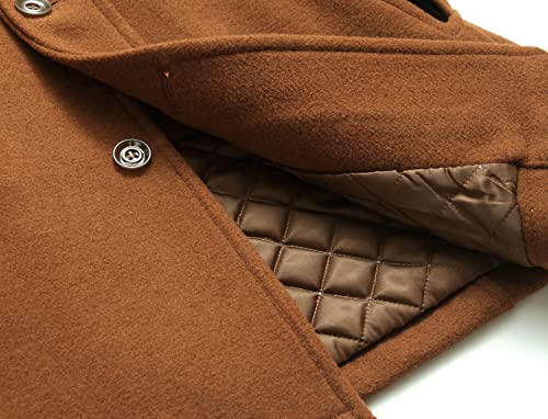 Image of chouyatou Men's Winter Stylish Wool Blend Single Breasted Military Peacoat