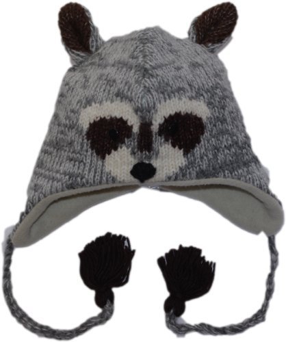 Men's Nepal Animal Hat Wool Racoon