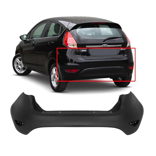 Image of FitParts Compatible with Ford Fiesta 2011-2016 Rear Bumper Cover | Without Parking Sensor Holes, OEM D2BZ17906AA, FO1100701