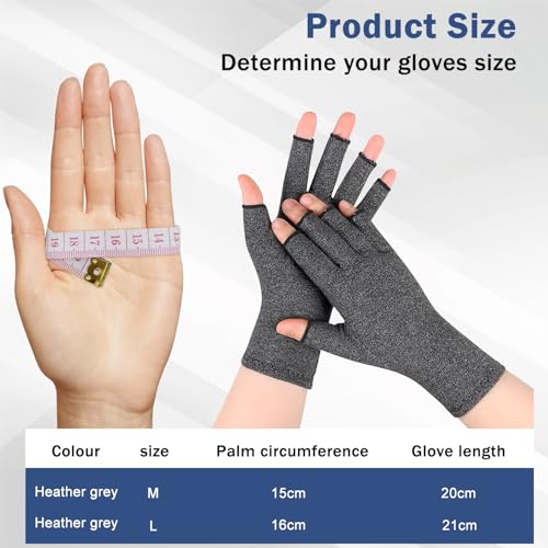 Image of TecoKart Compression Gloves for Arthritis - Bamboo Arthritis Gloves for Pain Relief, Rheumatoid and Osteoarthritis Support, Open Finger Design for Flexibility, Ideal for Men & Women