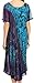 Sakkas 17682 - Ria Tie Dye Embroidered Cap Sleeve Wide Neck Caftan Dress/Beach Cover Up - Teal - OS