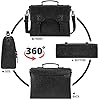 NEWHEY Laptop Bag 15.6 Inch Messenger Bag Mens Briefcase Waterproof Leather Satchel Computer Shoulder Bag Vintage Large Work Bag for Office Business School Black #3