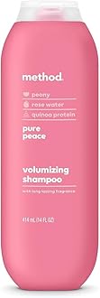 Volumizing Shampoo, Pure Peace with Rose, Peony, and Pink Sea Salt Scent Notes, Paraben and Sulfate Free, 14 oz (Pack of 1)