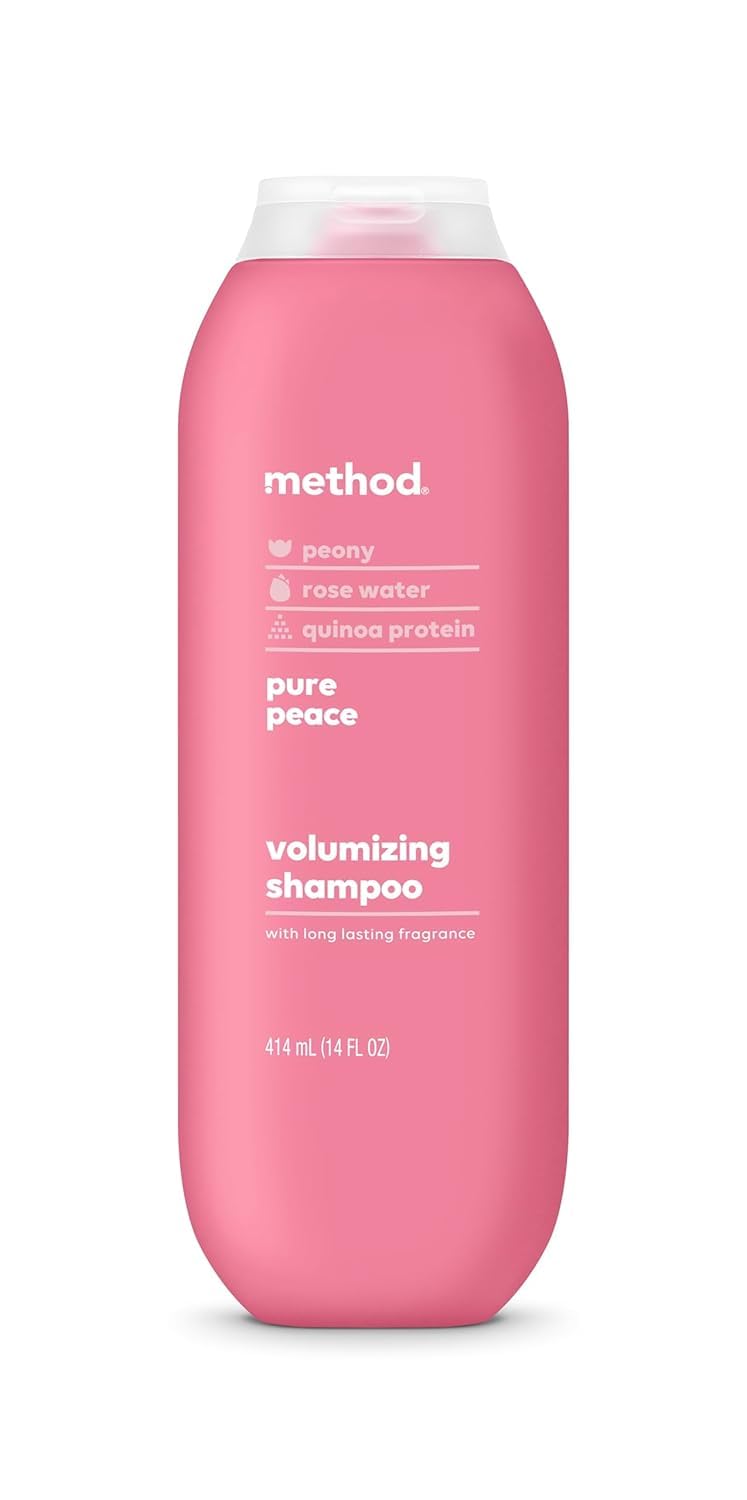 Volumizing Shampoo, Pure Peace with Rose, Peony, and Pink Sea Salt Scent Notes, Paraben and Sulfate Free, 14 oz (Pack of 1)