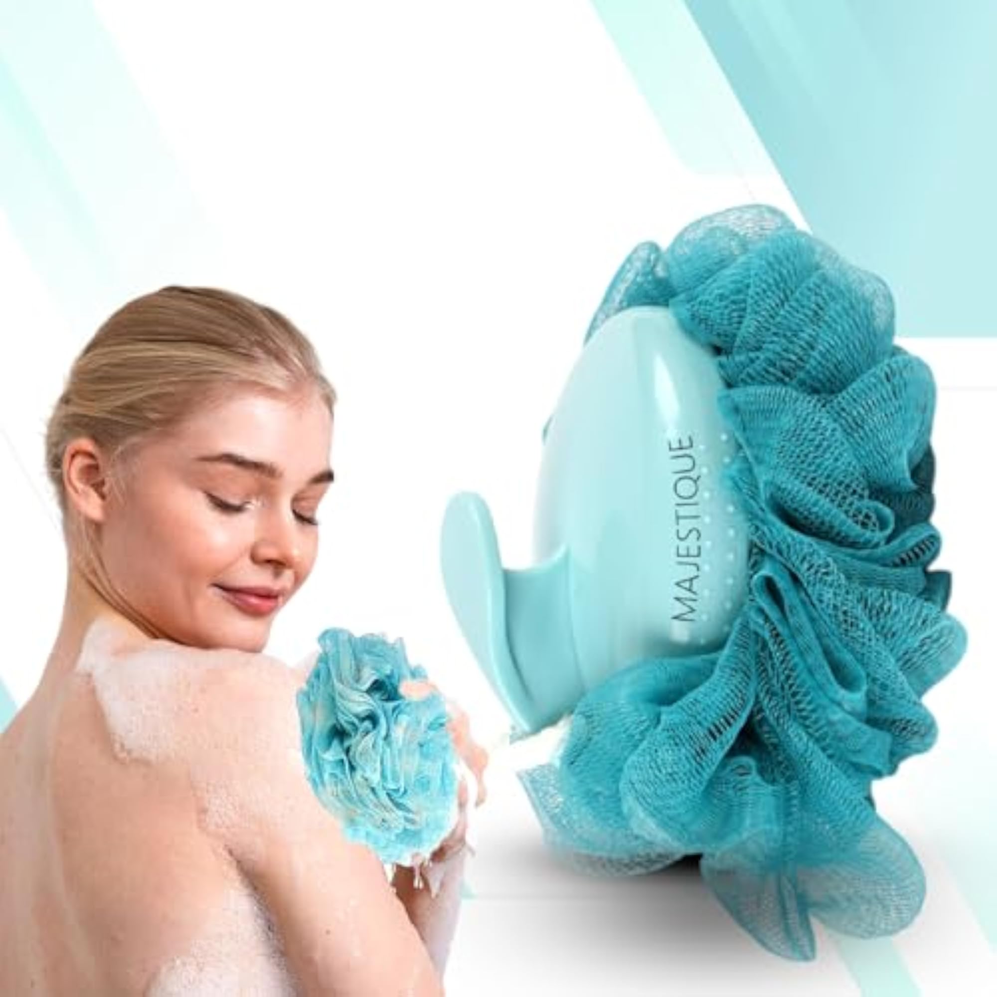 Hand-Held Loofah with Easy Grip Handle, Gentle Exfoliating Sponge
