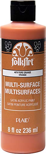Image of FolkArt Multi-Surface Acrylic Craft Paint, 8 oz, Pure Orange