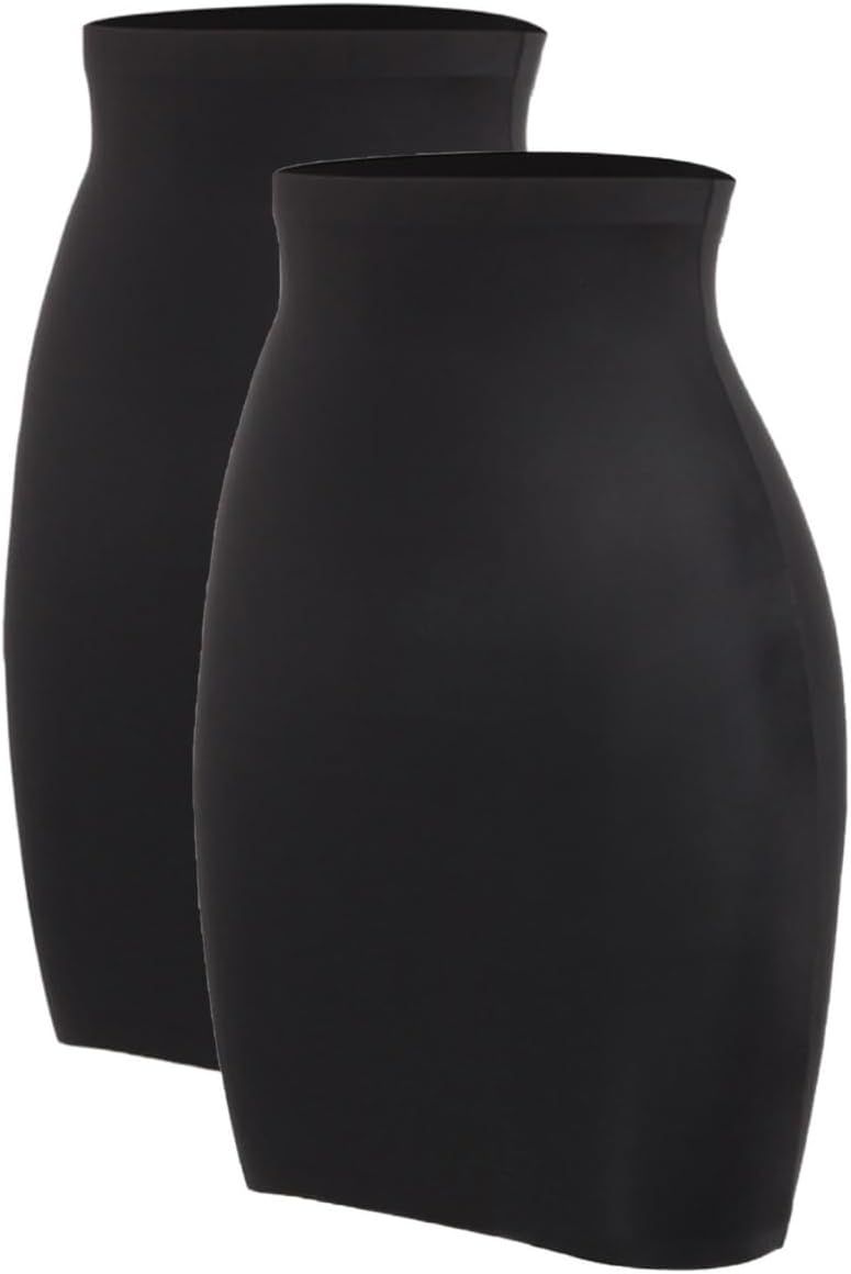 High Waist Tummy Control Slips Woman Seamless Slimming Half Slip Underwear Body Shaper Underdress 2PCS