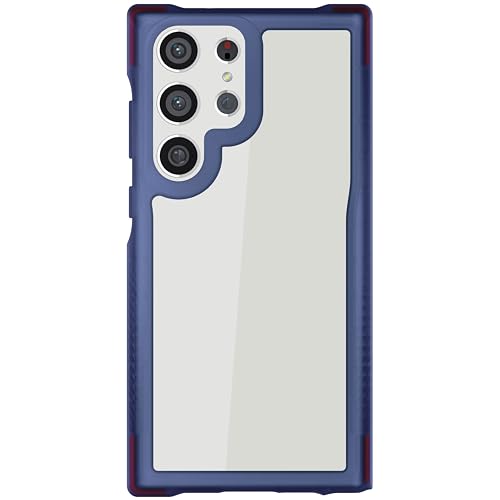 Image of Ghostek Covert Samsung Galaxy S23 Ultra Case Clear with Military Grade Shockproof Protection, Non-Slip Grip, Protective Silicone Phone Cover Designed for 2023 Galaxy S23 Ultra (6.8 inch) (Blue)