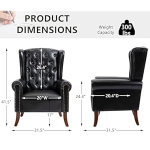 Mojaypuleatheraccentchairmidcenturylivingroomchairssofachairupholsteredarmchairwithsturdywoodenlegsfauxleatherclubchairforbedroomstudyhomeofficereceptionblack Urban Country Home Decor Mojay pu leather accent chair mid century living room chairs sofa chair upholstered arm chair with sturdy wooden legs faux leather club chair for bedroom study home office reception black urban country home decor