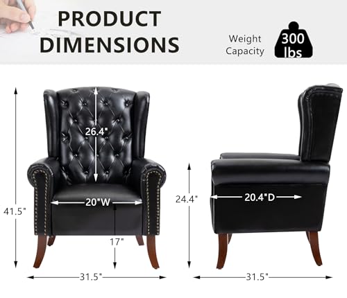 Mojaypuleatheraccentchairmidcenturylivingroomchairssofachairupholsteredarmchairwithsturdywoodenlegsfauxleatherclubchairforbedroomstudyhomeofficereceptionblack Urban Country Home Decor Mojay pu leather accent chair mid century living room chairs sofa chair upholstered arm chair with sturdy wooden legs faux leather club chair for bedroom study home office reception black urban country home decor