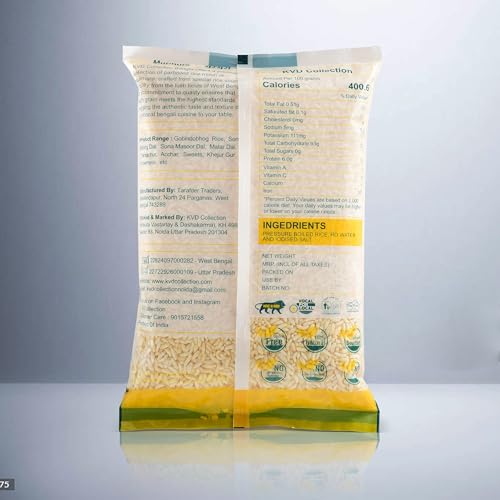 Image of KVD COLLECTION Bangla Premium Chal Moori, Puffed Rice| Thin Rice Moori - Sourced from Malda West Bengal, Thin Paraboiled Rice Murmura, 200 gram
