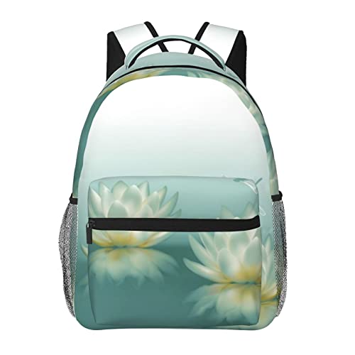 Sac à dos ordinateur portable grand modèle sac d'école noir libellule et nénuphar