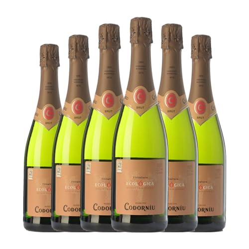 Codorníu Ecológico Brut Cava – Pack de 6 Botellas 75 cl | Espumoso Blanco Premium Codorníu Ecológico Brut Cava – Pack de 6 Botellas 75 cl | Espumoso Blanco Premium