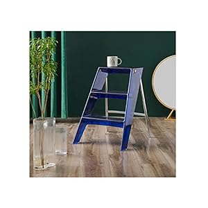 3 Stap vouwen Multi Purpose Step Ladder, Binnenplank/Acryl Transparante Herringbone Ladder/opvouwbare opslag, voor…