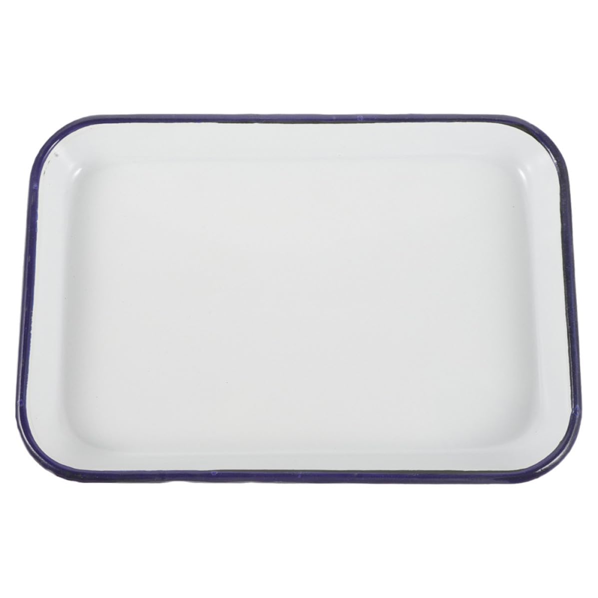 Plateau rectangulaire émail blanc compatible lave-vaisselle pour service de cuisine