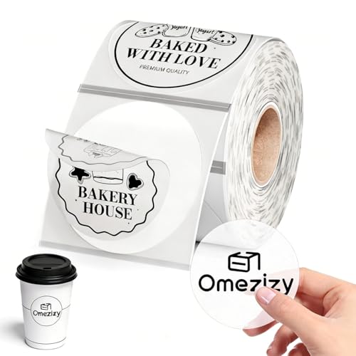Image of 300Pcs 2 Inch Thermal Label -2x2 Circle Thermal Labels,Self-Adhesive Round Direct Thermal Labels for Custom Stickers, Logo Design, Multipurpose Circle Stickers
