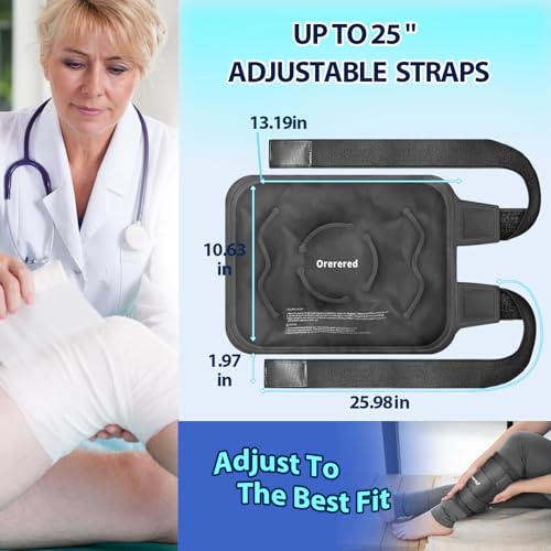 Image of Ice Packs for Injuries Reusable Knee Gel Ice Pack Wrap for Swelling Black