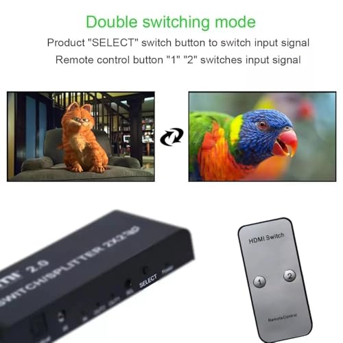 Convertidor Digital y Conmutador 3D 4K 2x2 de Audio y Vídeo con 2 Entradas y 2 Salidas 5