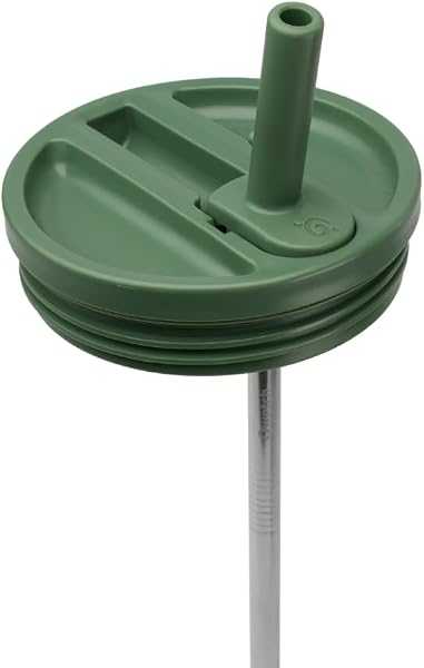 QWETCH Leakproof Cap with Flip Straw - Travel Cup Compatible Airtight Lid for Insulated Tumbler - Stainless Steel Bottle Accessory - Leak Proof & Easy Hydration - Lime Green - 4