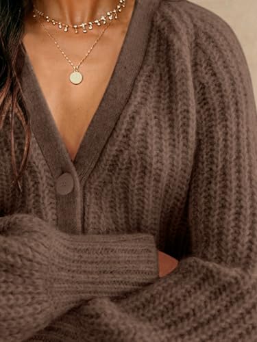 Image of PRETTYGARDEN Womens Sweaters 2025 Long Sleeve Open Front Chunky Cardigan Sweaters for Women Dressy Short Cardigans