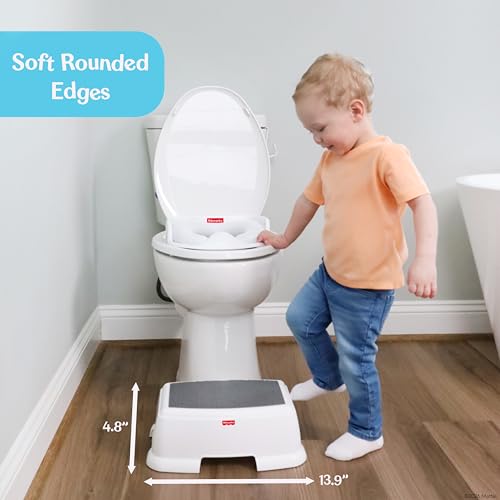 Image of Fisher-Price Toddler Step Stool - Non-Slip Textured Top, Wide Stable Base, Lightweight Potty Training Boost for Kids, Bathroom & Sink Stool for Toddlers