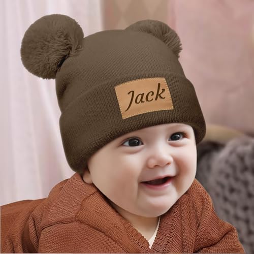 Custom Beanie Hats for Baby Girls Boys Personalized Beanies Name Customized Toddler Knit Winter Hats Gifts Infants Adults3