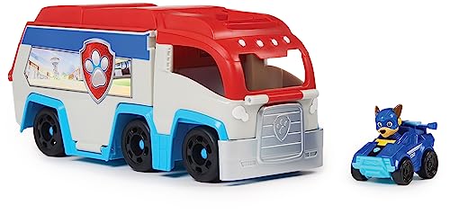 PAW PATROL Aircarrier HQ – Base Móvil De 60 Cm Con Luces Y Sonidos | Incluye Figura De Chase Y Vehículo Mighty Pups