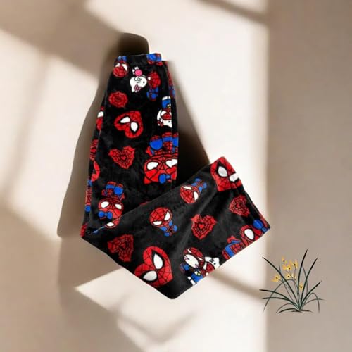 Cartoon Cat Christmas & Halloween Fleece Pajama Pants for Women – Cozy Flannel Lounge Pants for Home & Outwear in Winter2