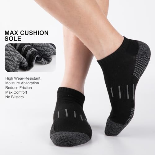 Heatuff Men's Athletic Ankle Socks Moisture Wicking Cushion Sports Running Low Cut Sock (8 Pairs)3