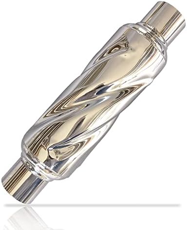 Peastorm Glasspack 2.5 Inch Muffler Exhaust Pipe, Universal Performance Resonator Dual Loud Exhaust Tip 2.5 Inch Inlet for Trucks Car