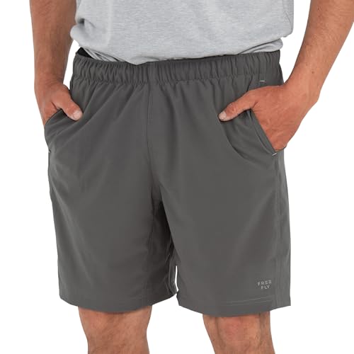 Free Fly Men's Breeze Short - 6' Inseam, Quick-Dry Lightweight Active Shorts for Men, UPF 50+ Sun Protection - Graphite, Medium