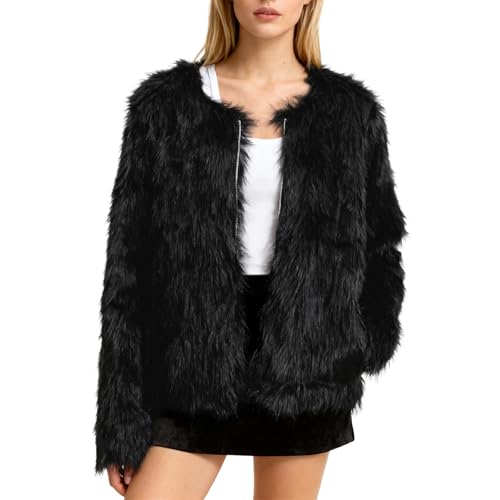 Veste d'hiver en fausse fourrure idéale pour les sorties urbaines et soirées fraîches taille M