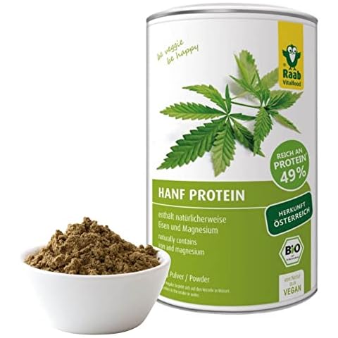 Raab Vitalfood Bio Hanf-Protein 500 g, rein pflanzlich, Protein-Pulver mit 49 % Protein, Hanf-Mehl, Eiweiß-Shake, vegan, glutenfrei Cover