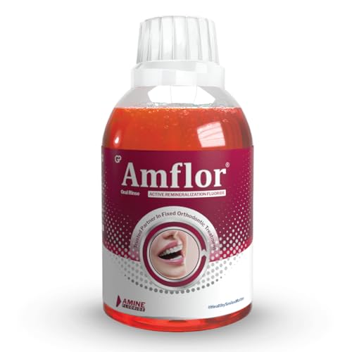 Amflor Mouthwash for Braces | Prevents Cavities & White Spot Lesions | Organic Amine Fluoride for Enamel Remineralization| Mint Flavour Orthodontic Mouthwash | Pack of 1 (250ml)