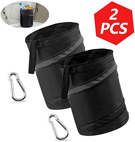 iBayx Waste Bins Car Garbage Can Foldable Car Trash Bag Organizer Universal Traveling Portable Collapsible Pop up Leak Proof Car Trash Can,2 Pcs