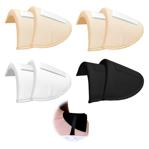 CllyCnny Shoulder Pads for Women Clothing-No-Sewing Required Anti-Slip Detachable Reusable Soft Sponge 4 Pairs Shoulder Pads 1.5cm Thickening Foam for Women Men Costume Blazer Suit Jacket Shirt