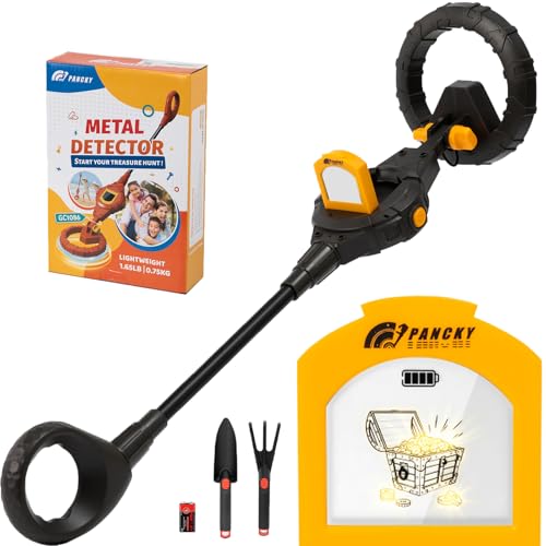 PANCKY Metal Detector for Kids, IP68 Waterproof 3-12 Year Kids Metal Detector Kit with LCD Display, Automatic Sensitivity Adjustment, 6.6