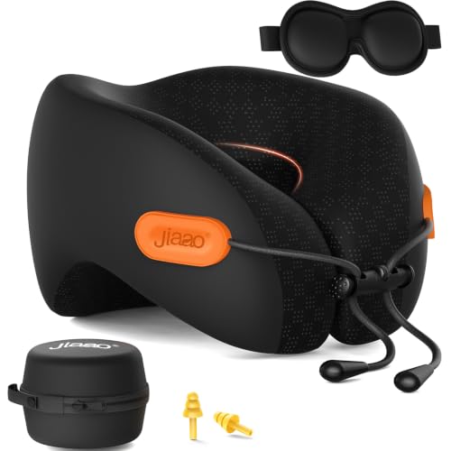 Image of Ergonomic Travel Pillow,100% Memory Foam Travel Neck Pillow for Airplanes