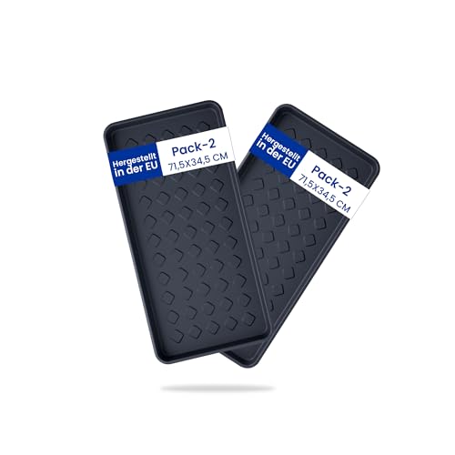 GARDENIX 2er Set Schuhablage Schuhabtropfschale Für Regen, Herbst & Winter -71,5 x 34,5 x 3 cm Schuhmatte Abtropfmatte, Schuh Abtropfschalen, Pflanzschale - Kunststoff Lösung Für Schmutzige Schuhe
