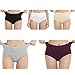 Produktbild EKSHER Damen Unterhosen Baumwolle Unterwäsche Hohe Taille Slips Hoher Taillenslip für Frauen Mehrpack-SchwarzWeißGrauBeigeLila-L