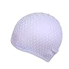 Swimming cap HLTappo Impermeabile del Silicone di Protezione Dell’Orecchio per Adulti Cappello Comodo di Nuoto di Grande Formato Solido di Colore Solido, White,White