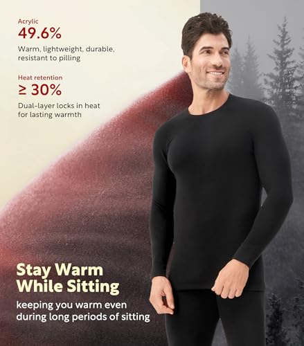 DAVID ARCHY Men’s Heavyweight Thermal Underwear for Extreme Cold, Perfect for Harsh Winter from -10°C to -5°C3